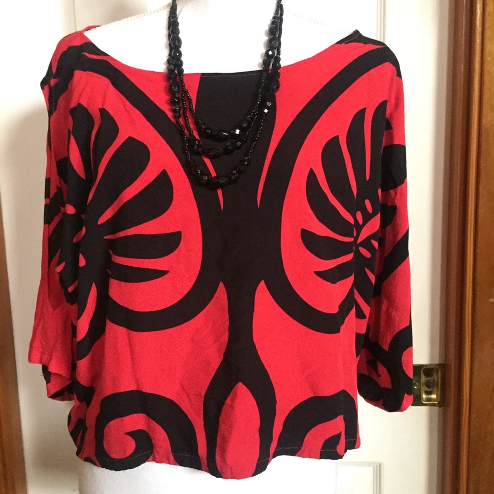 Pulelehua Cold-Shoulder Blouse